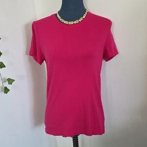 Jones New York Sport Fuschia Pink Classic Tee Shirt